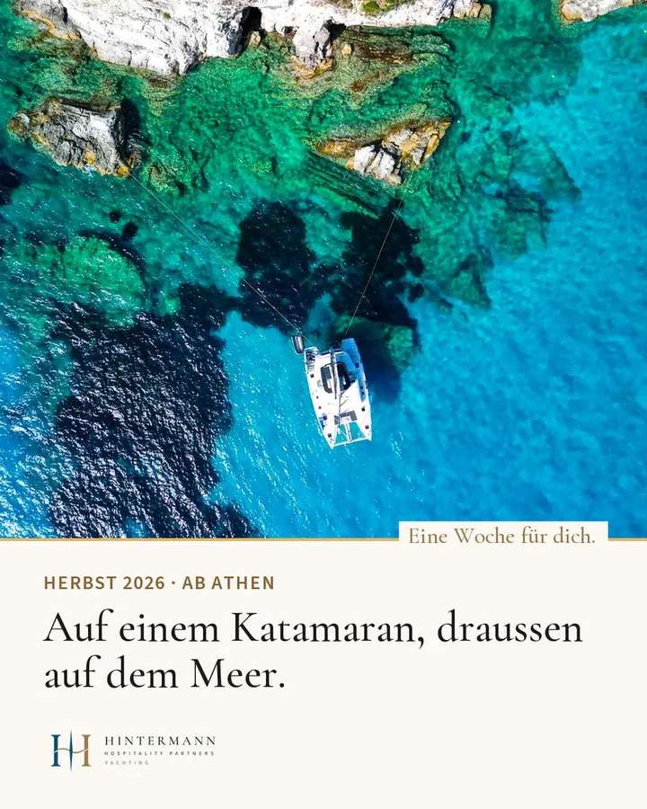 Eine Woche für dich. Auf einem Katamaran, draussen auf dem Meer…