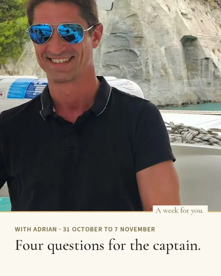 Retreat week on a catamaran with Adrian Constantinescu, out of Athens…